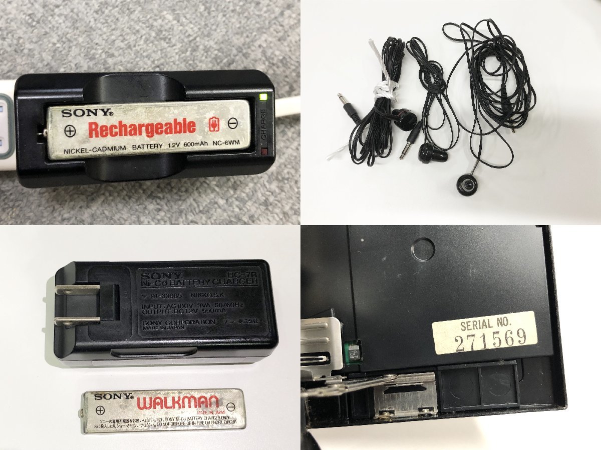 SONY ソニー ウォークマン WALKMAN カセットテープ レコーダー プレーヤー WM-F404 本体 充電器 電池ボックス付 ジャンク品 現状品_画像10