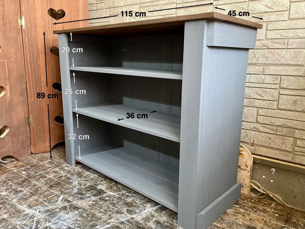 【Ｋ－５０８】木製キッチンカウンター＊食器収納棚＊作業台＊H89・W115・D45㎝＊店舗レジカウンター＊ハンドメイド家具＊オーダー可能