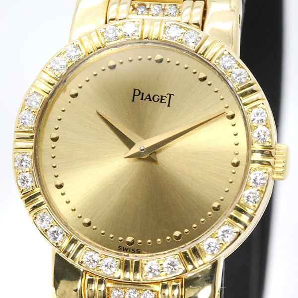 ピアジェ PIAGET ダンサー ダイヤ K18YG 金無垢 80564K818 シャンパン文字盤 レディース腕時計 クォーツ 17.5cm 67.0g_画像6