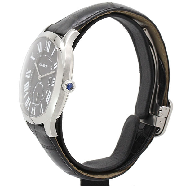 カルティエ Cartier ドライブ ドゥ カルティエ WSNM0009 ブラック文字盤 SS/革 メンズ腕時計 自動巻き 男性 紳士_画像2