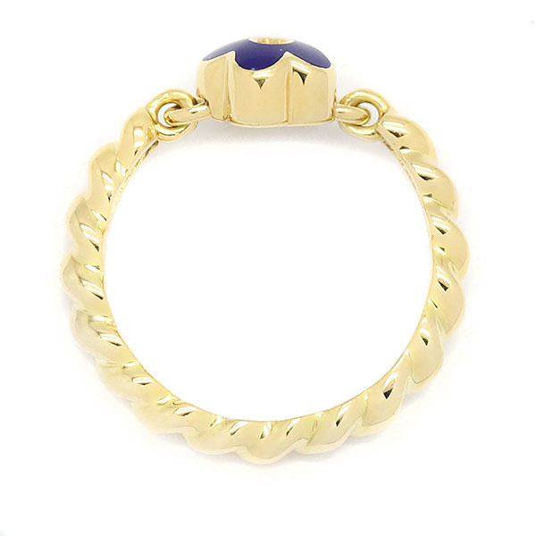  Ponte Vecchio Ponte Vecchio K18YG enamel flower motif diamond ring 10 number D0.01ct yellow gold 750