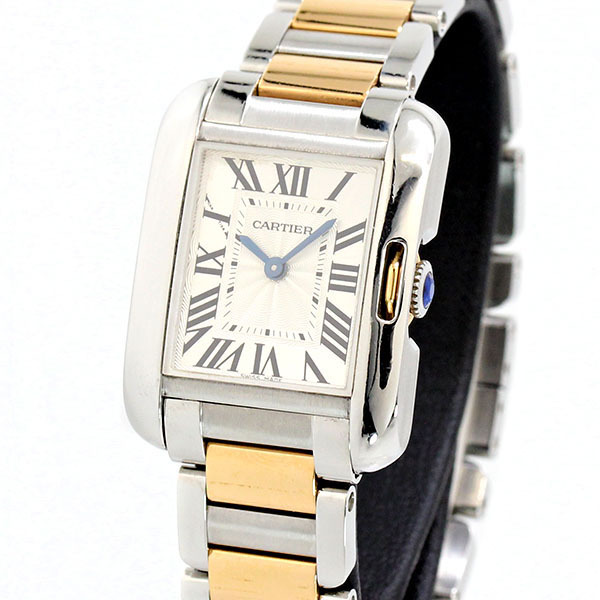 カルティエ Cartier タンクアングレーズSM レディース腕時計 K18PG/SS クォーツ W5310019 ピンクゴールド750 高級 プレゼント ブランド