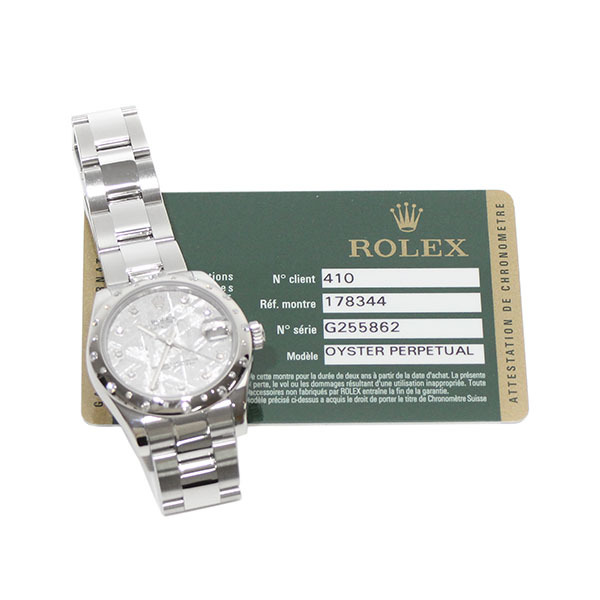 ロレックス ROLEX デイトジャスト 178344G 10Pダイヤ メテオライト文字盤 G番 ダイヤベゼル SS ボーイズ腕時計 自動巻き 31mm_画像9