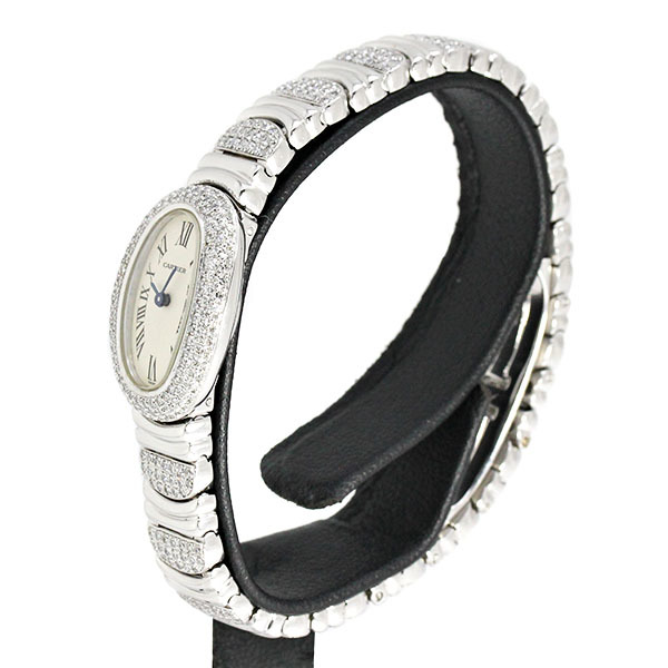  роскошный Cartier Cartier Mini Baignoire SM кварц K18WG женские наручные часы after diamond breath неоригинальный производства 63.29g