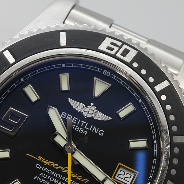  Breitling BREITLING Super Ocean 44 A188B78PSS(A17391) black face SS men's wristwatch self-winding watch Superocean 44mm