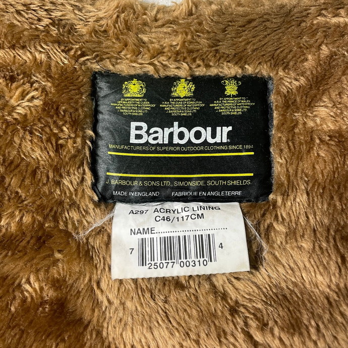 80～90年代 英国製 Barbour バブアー パイルライナーベスト ボアベスト メンズ2XL相当_画像2