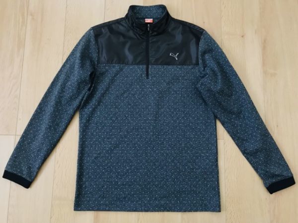 【美品】PUMA★ドライハーフジップシャツ★グレー系★O_画像1