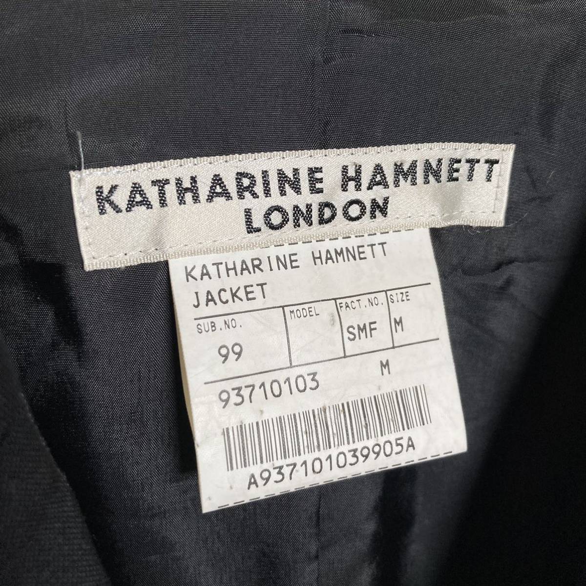KATHARINE HAMNETT キャサリンハムネット ウールセットアップスーツ パンツスーツ ストライプ ブラック レディース 上下Mサイズ YW171_画像9