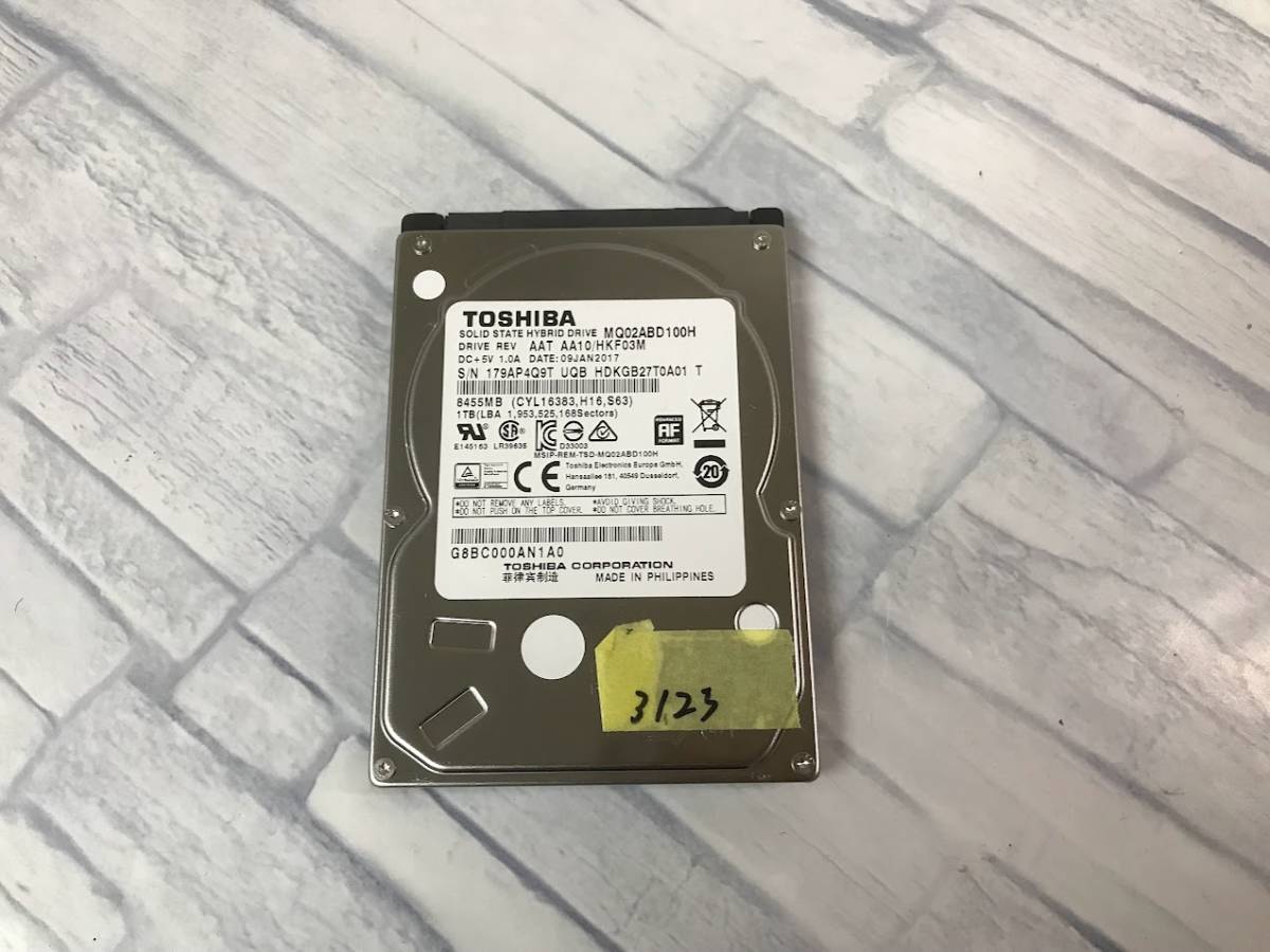 ハイブリッド SSHD 1TB TOSHIBA MQ02ABD100H 使用時間3123時間_画像1