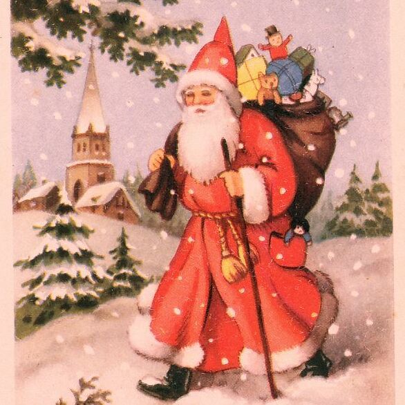 ビンテージポストカード(96)H33◆サンタクロース クリスマス ニューイヤー フランス ドイツ ベルギー イタリア イギリス 絵葉書_画像1