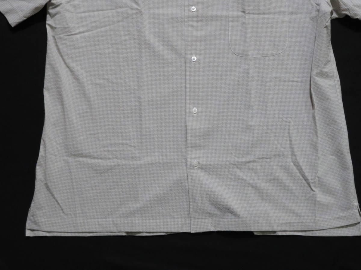 マッキントッシュ　半袖チェックボタンダウンシャツ　サイズ54　白ベージュ系　15400円　_画像4