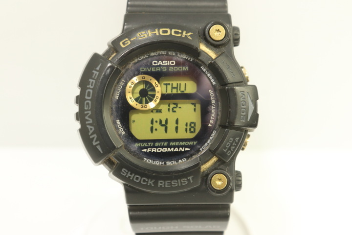 CASIO メンズ腕時計 - MASTER OF G-SEA FROGMAN 25周年記念 CASIO - 黒 ブラック ロゴ GW-225A【中古】