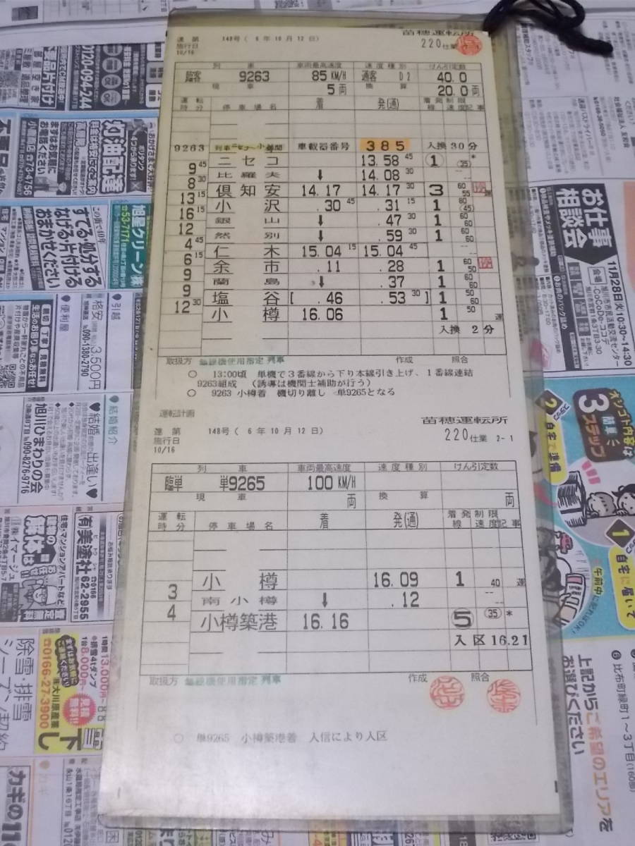 ☆運転士さんの時刻表「苗穂運転所220仕業」2枚ケース入り☆_画像4