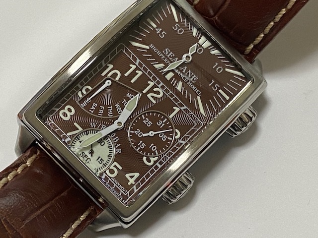 シーレーン SEALANE デュアルタイム 腕時計 SE29-LBR 展示未使用品　電池交換済_画像2
