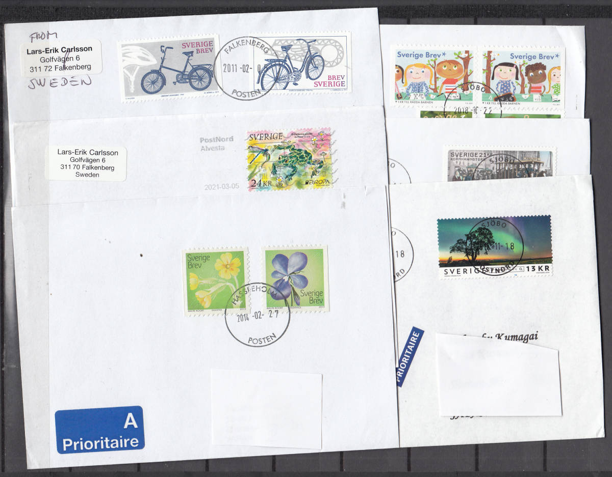 外国切手使用済:～スエーデンなどの実逓カバー類（MＣ,ＦＤＣなど色々）約35点_画像6