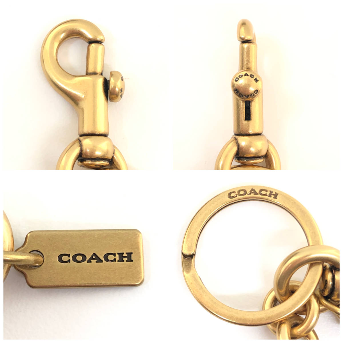 未使用 COACH コーチ シグネチャー レザー ミラー キーホルダー キーリング バッグチャーム _画像8