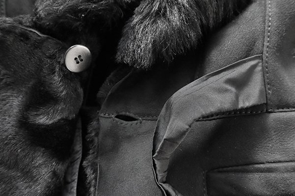 Max Mara * real mouton jacket black size 40 fur fur front ribbon short coat Max Mara *RC-2