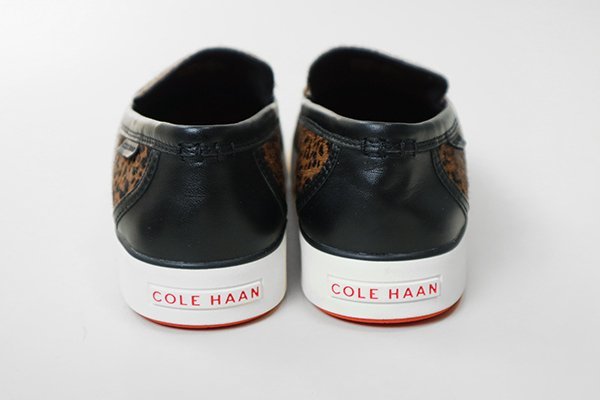 ★未使用 COLE HAAN ◆ スリッポン ブラウン 23cm ハラコレザー アニマル柄 チータープリント ローファー スニーカー コールハーン ◆E-1_画像4