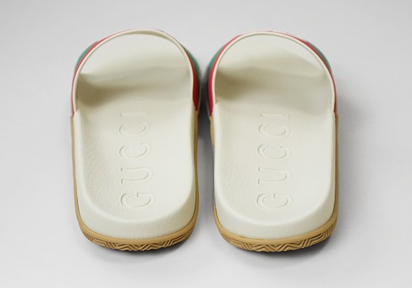 * не использовался GUCCI * AGRADO FLAT скользящий сандалии белый размер 11 ( в коробке ) Flat сандалии GG Gucci *E-1