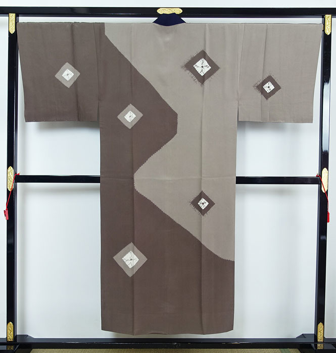  men's long kimono-like garment discipline attaching unused book@ aperture stop pattern . tailoring applying height approximately 178cm rank silk 11005
