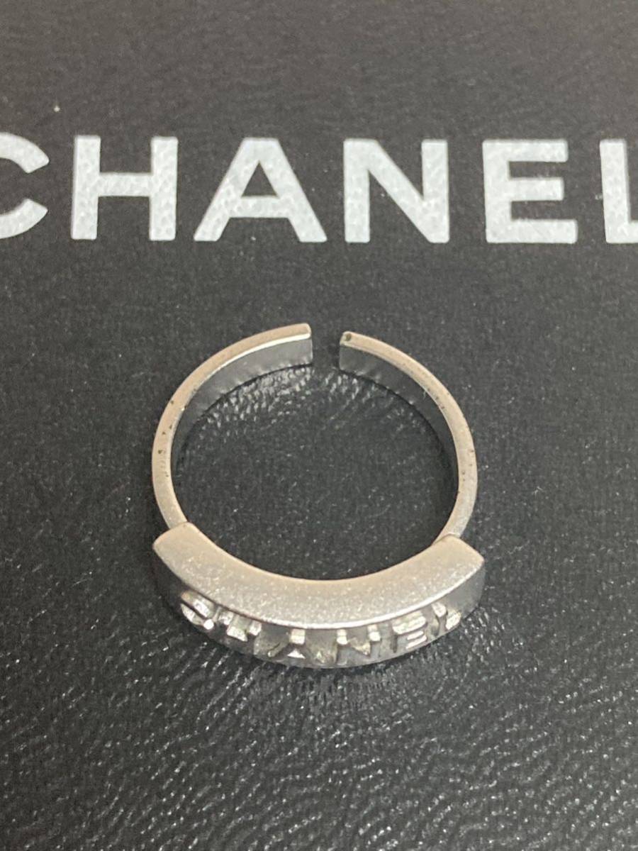  beautiful goods Chanel Vintage CHANEL Logo silver color ring ring 