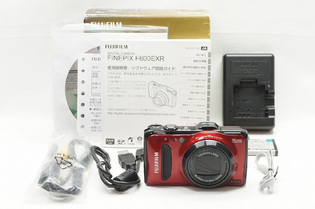 【適格請求書発行】FUJIFILM フジフィルム FinePix F600EXR コンパクトデジタルカメラ レッド 元箱付【アルプスカメラ】231204u_画像1