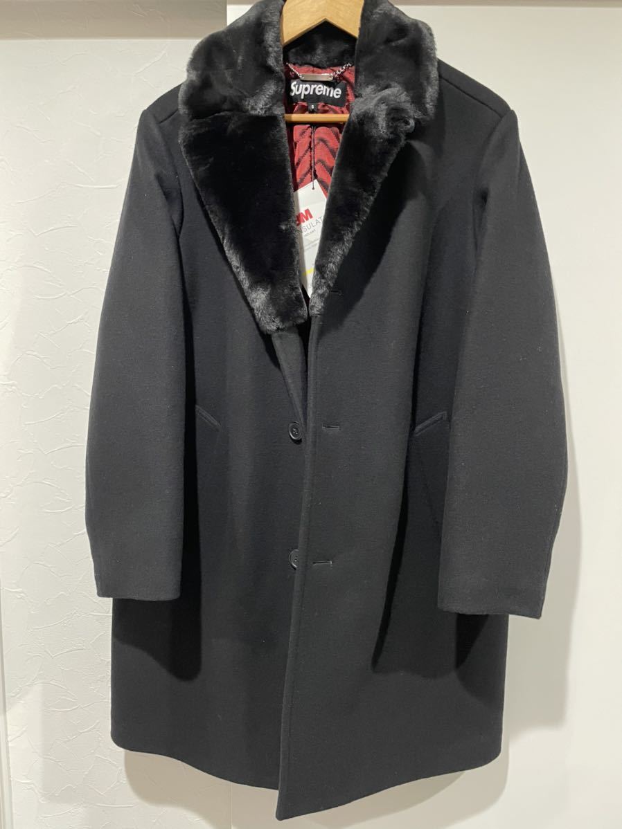 supreme Fur Collar car Coat シュプリーム　ファーコート ブラック