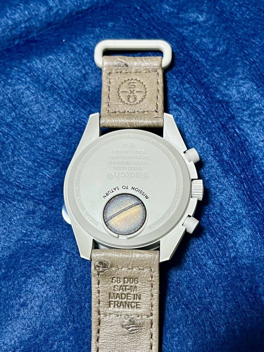 【新品】スウォッチ オメガ ミッション トゥ サターン オーストリッチベルト　swatch omega moonswatch mission to saturn_画像3