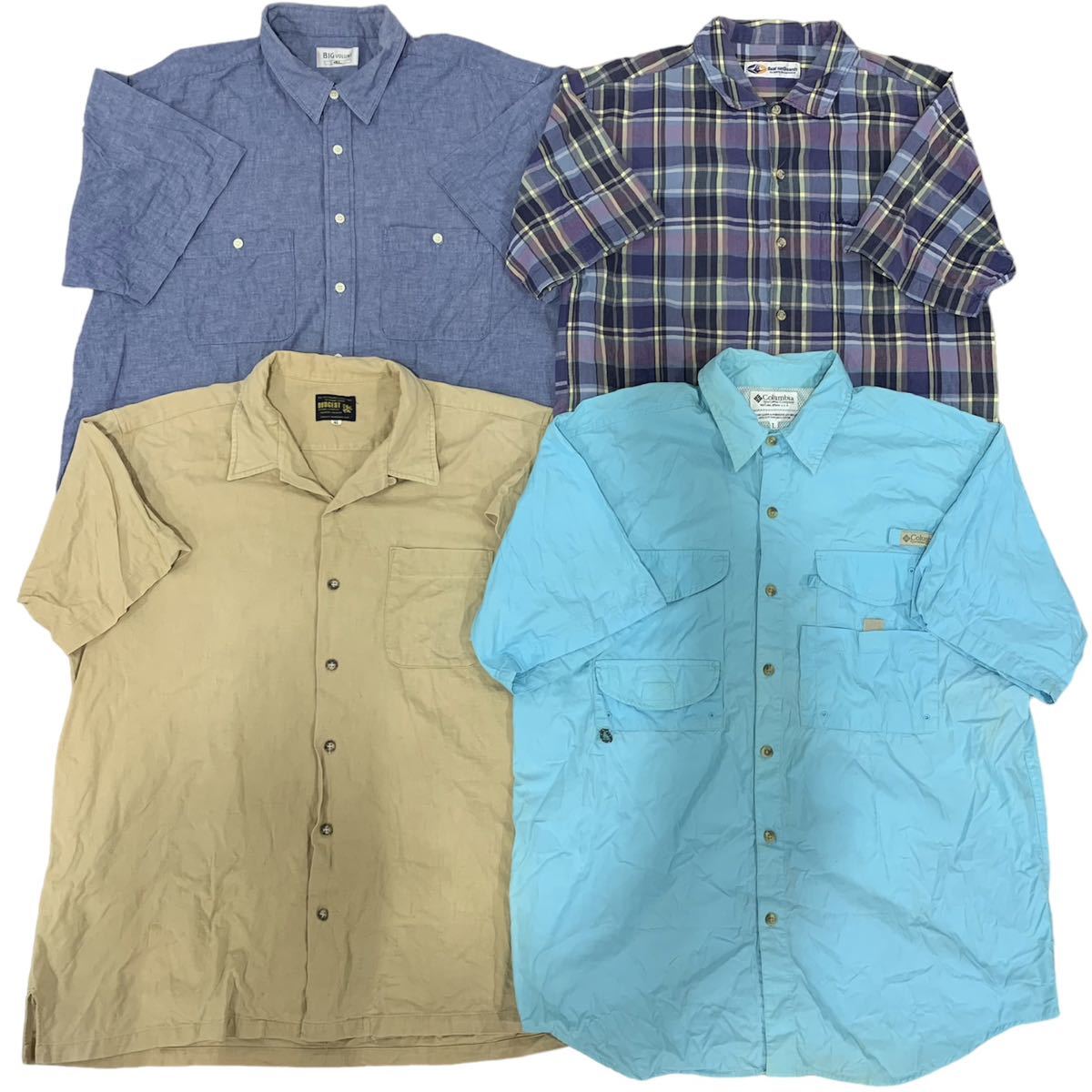 メンズ 半袖 シャツ 8枚 まとめ売り 古着 バーバリー コロンビア PFG ベアー サーフボード DOUX DOUCE セット SIZE：L〜4相当■1222KHM②_画像4