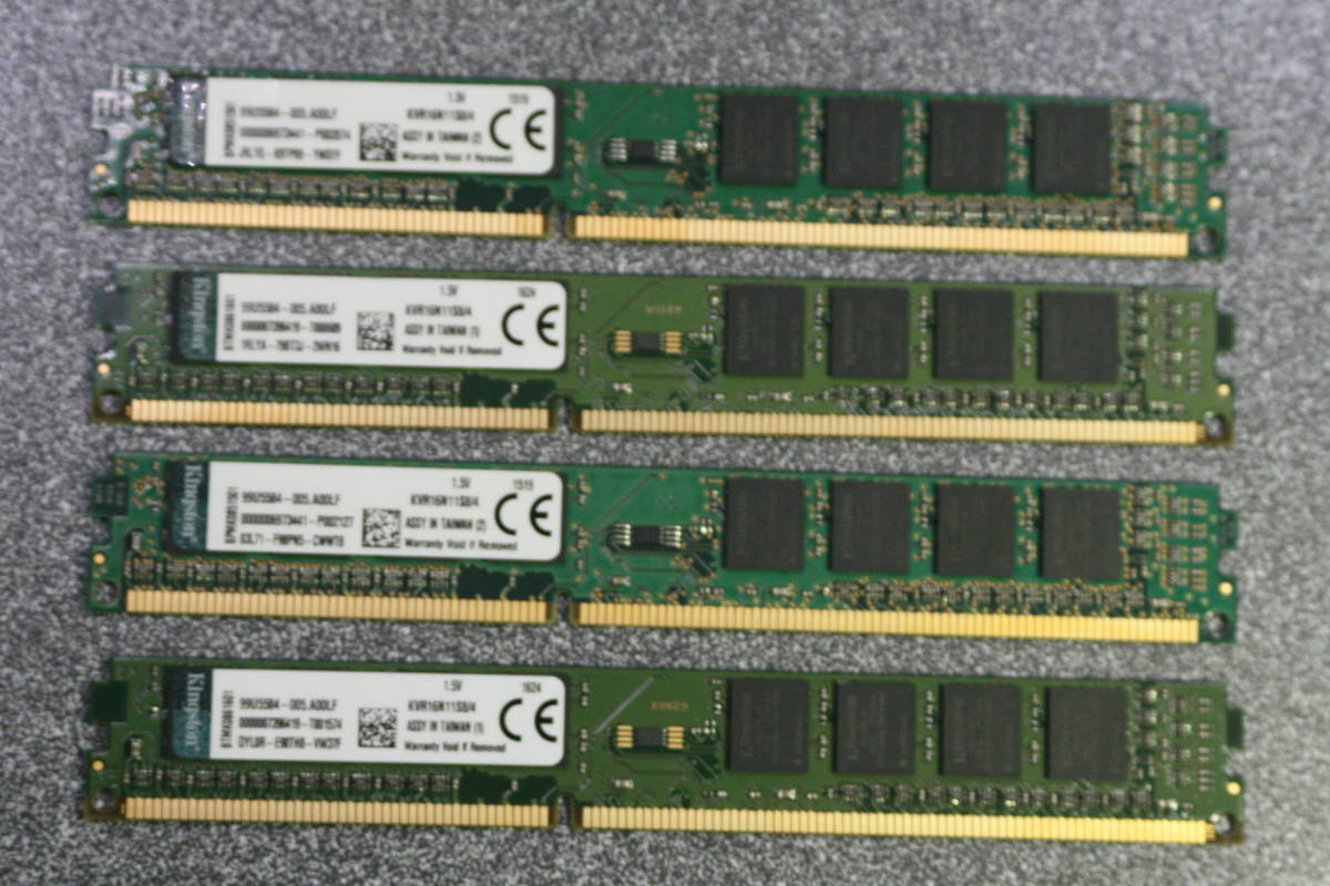 DDR3-1600MHz 4GBx4枚　計16GB　PC3-12800 Kingston　動作正常_DDR3-1600MHz 4GBx4枚　計16GB