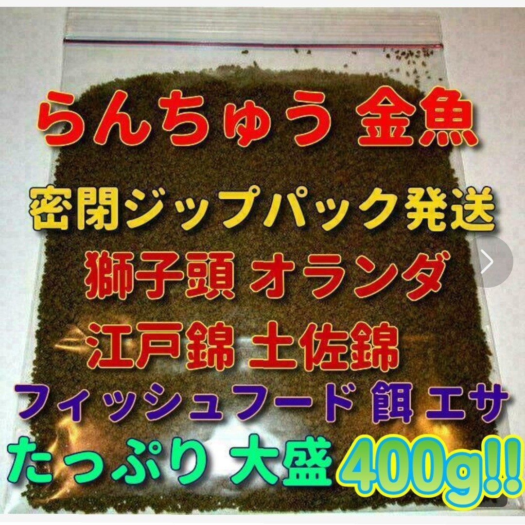 らんちゅう 金魚 エサ たっぷり大盛400g!! 観賞魚 フィッシュフード ショップ ブリーダー使用 プロ仕様 土佐錦 丹頂 獅子頭 餌 沈下タイプc_画像1