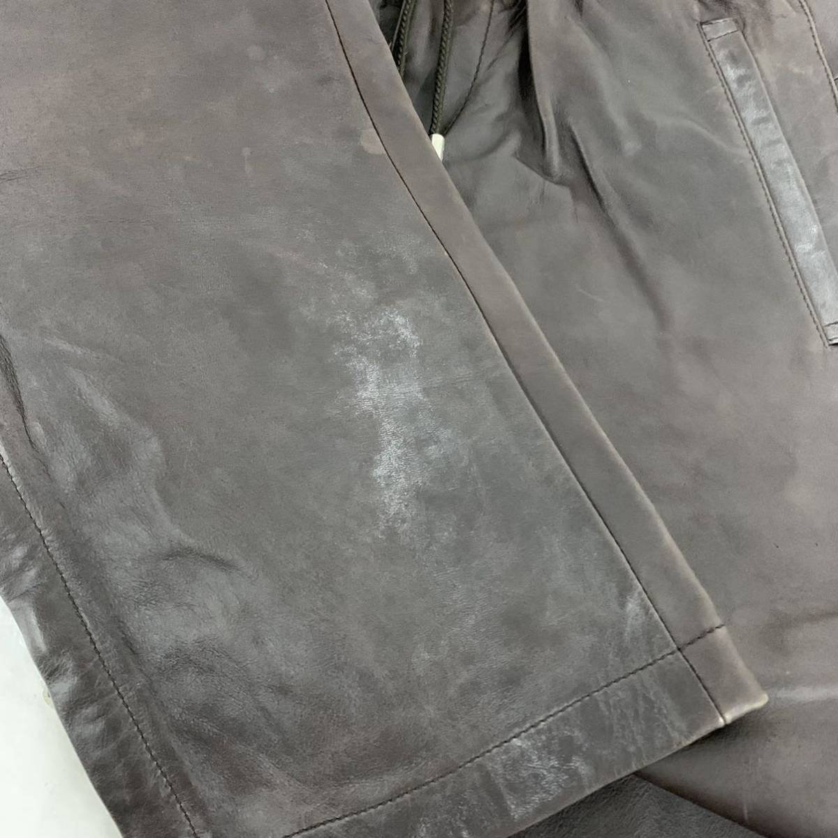 DOLCE&GABBANA ドルチェ＆ガッバーナ パンツ ボトムTLP/11 ULDA GOATSKIN 44 ダークブラウン系 ブランド　洋服ブランド 現状品 カ4_画像4