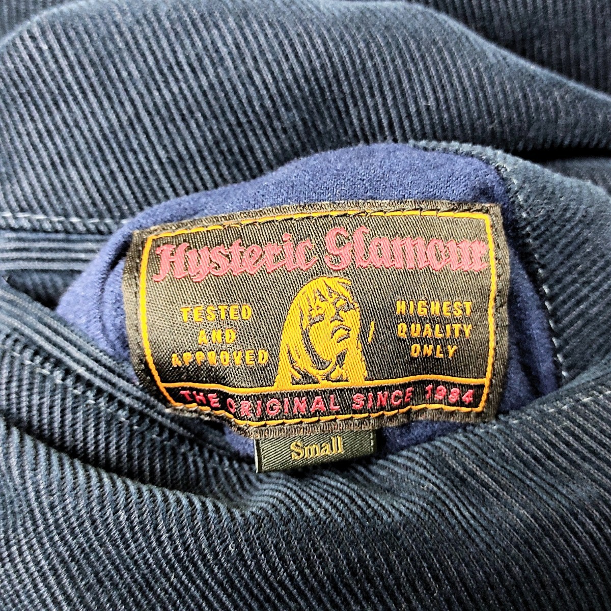 【希少】HYSTERIC GLAMOUR ヒステリックグラマー☆刺繍ヒスガール付リバーシブルジャケット／ベトジャン　コーデュロイ ネイビー ブルゾン_画像9