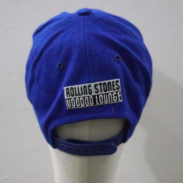 90sビンテージ BROCKUM ローリングストーンズ VOOOOOLOUNGE コットン ベースボールキャップ■1990年代製 ブルー 帽子 CAP アメカジ 80s 70s_画像3