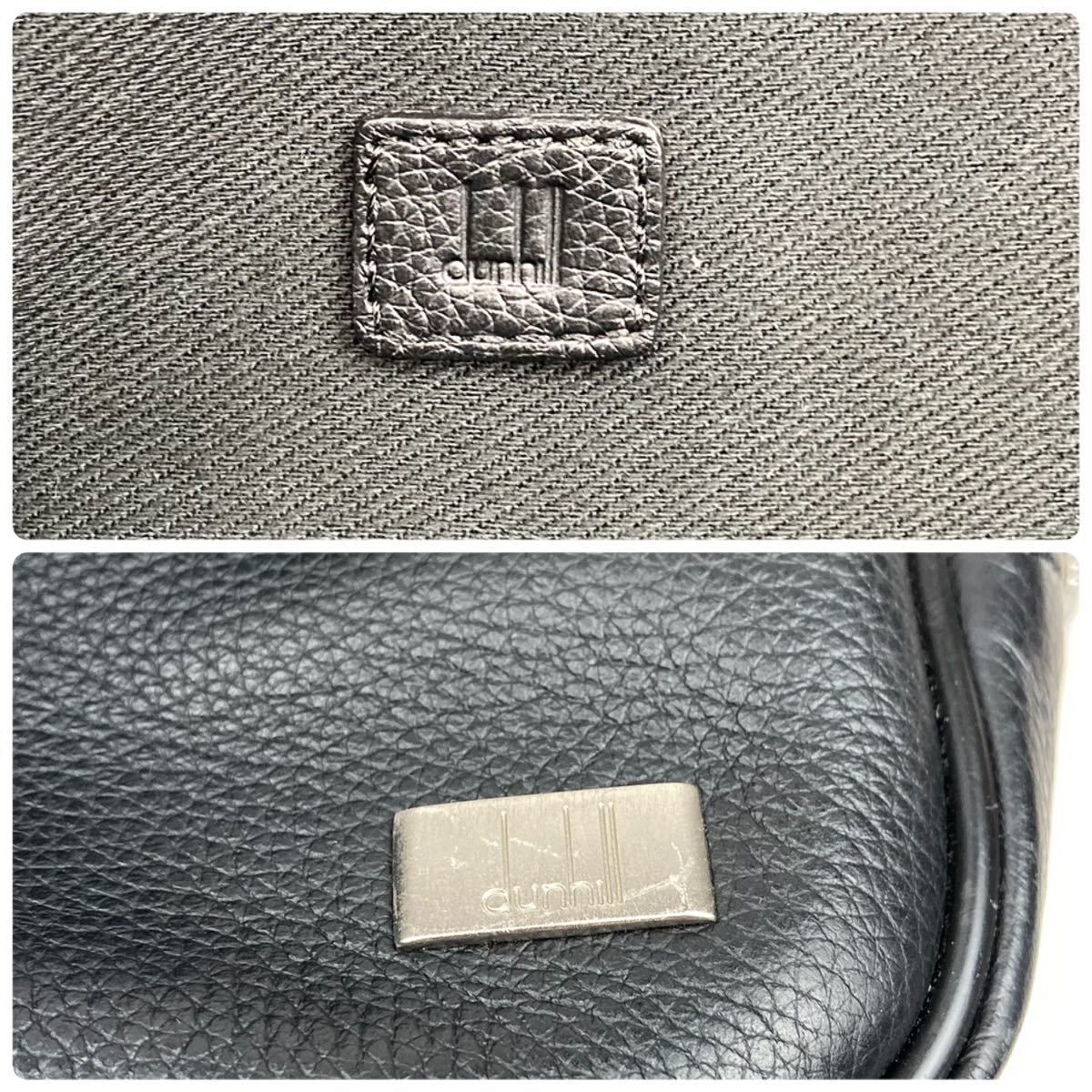 1円 極美品 dunhill ダンヒル 2way ビジネスバッグ ブリーフケース トート ショルダーバッグ 肩掛け メンズ シボ革 レザー 革 ブラック 黒_画像10