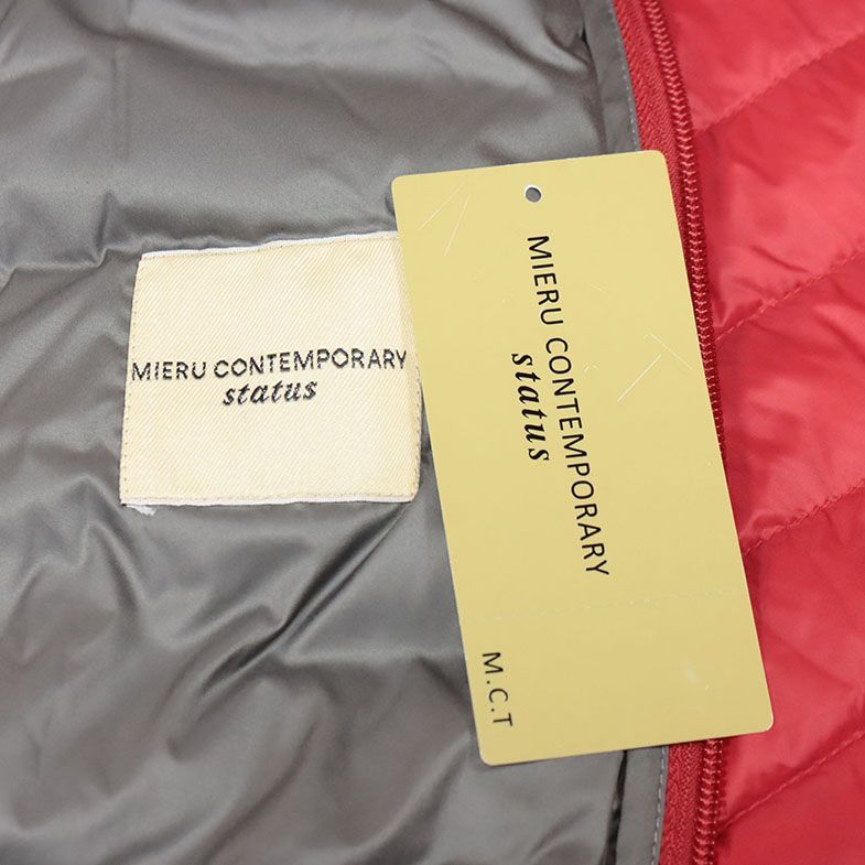 1円/秋冬/MIERU/Lサイズ/訳 ダウン ジャケット 撥水 超軽量 ウルトラダウン 収納可能◎ 防寒 ベーシック ブルゾン 新品/赤/レッド/hb356/_画像6