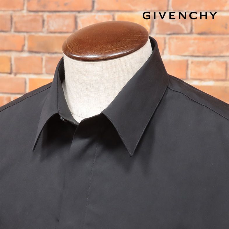 1円/22秋冬/GIVENCHY/39cm/レタード プリント シャツ BM60P81YB7 上質ブロード ストリート ジバンシィ 長袖 新品/黒/ブラック/hb290/_画像1