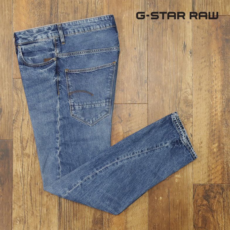 1円/G-STAR RAW/32インチ/美脚デニムパンツ ARC 3D RELAXXED TAPERED D09132-9657-A599 汚し加工 立体裁断 新品/青/ブルー/gf462/_画像1