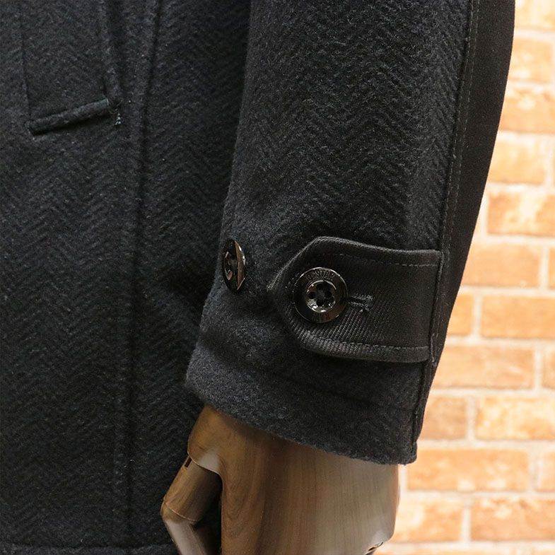 1円/秋冬/G-STAR RAW/XXSサイズ/ミリタリー調コート GARBER PM WOOL TRENCH D11838-A657 ウール フラノ お洒落 新品/黒紺/ネイビー/ga408/_画像6