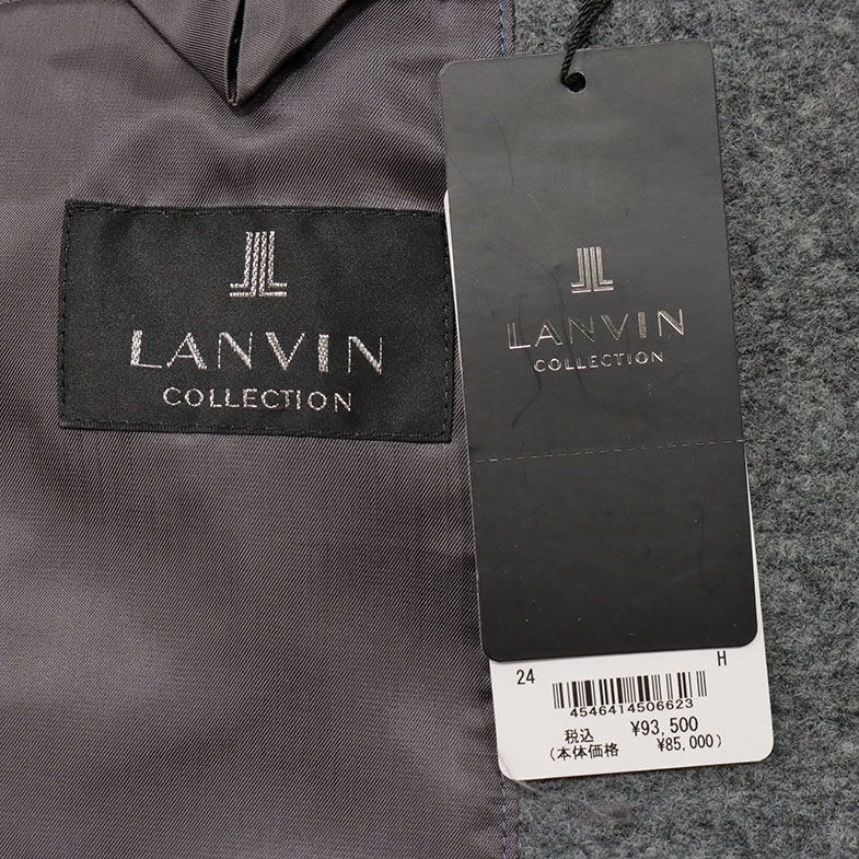 秋冬/LANVIN COLLECTION/52サイズ/国産コート ふわもこ ウール混ブークレーニット 伸縮 あたたか 無地 新品/グレー/hb244/_画像7