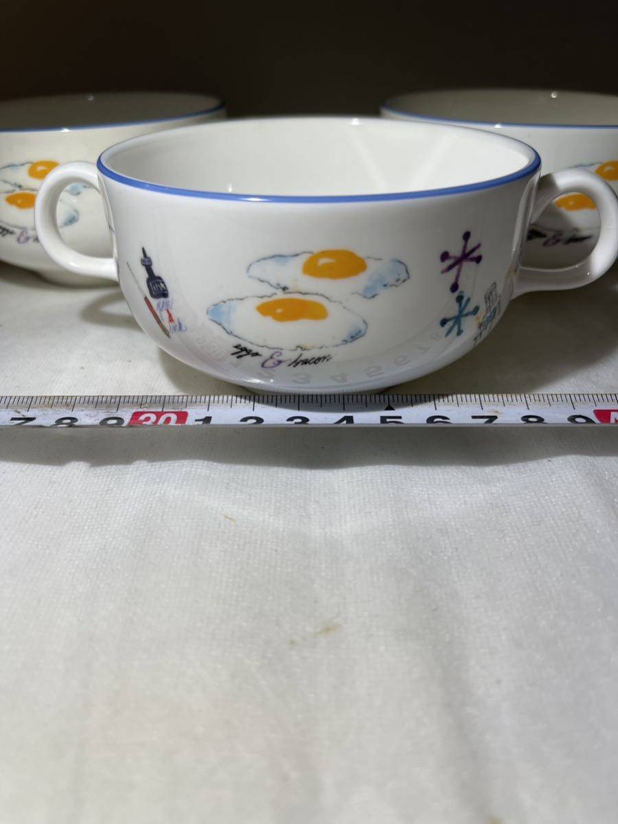 NN1206 3個セット　高級陶器 花柄 スープカップ　ナルミ　narumi ブランド_画像2