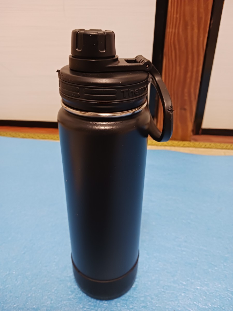 サーモフラスク THERMO FLASK 保温 保冷 ステンレスボトル 水筒 24オンス 710ml ブラック BPAフリー ボトムキャップ付_画像2