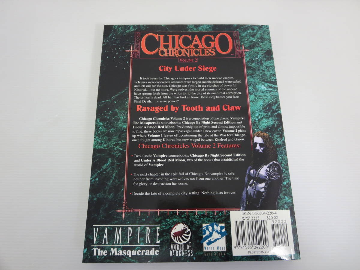 CHICAGO CHRONICLES-VOLUME2　A City Sourcebook for Vampire：The Masquerade WHITE WOLF　TRPG_画像2