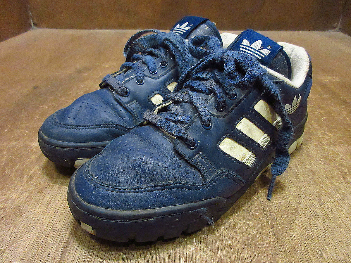 ビンテージ80's90's●adidasレディースレザースニーカー紺size 3 1/2●231210i8-w-snk-225cmアディダストレフォイルネイビー_画像1