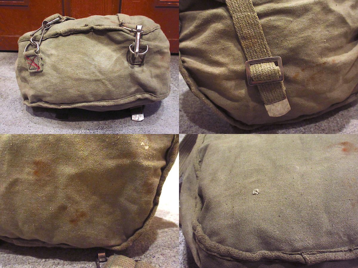 ビンテージ~70's●Armored luggage mfg.co.ミュゼットバッグ●231215c3-bag-ot 1970sミリタリーサドルバッグリュックサックバックパック_画像7