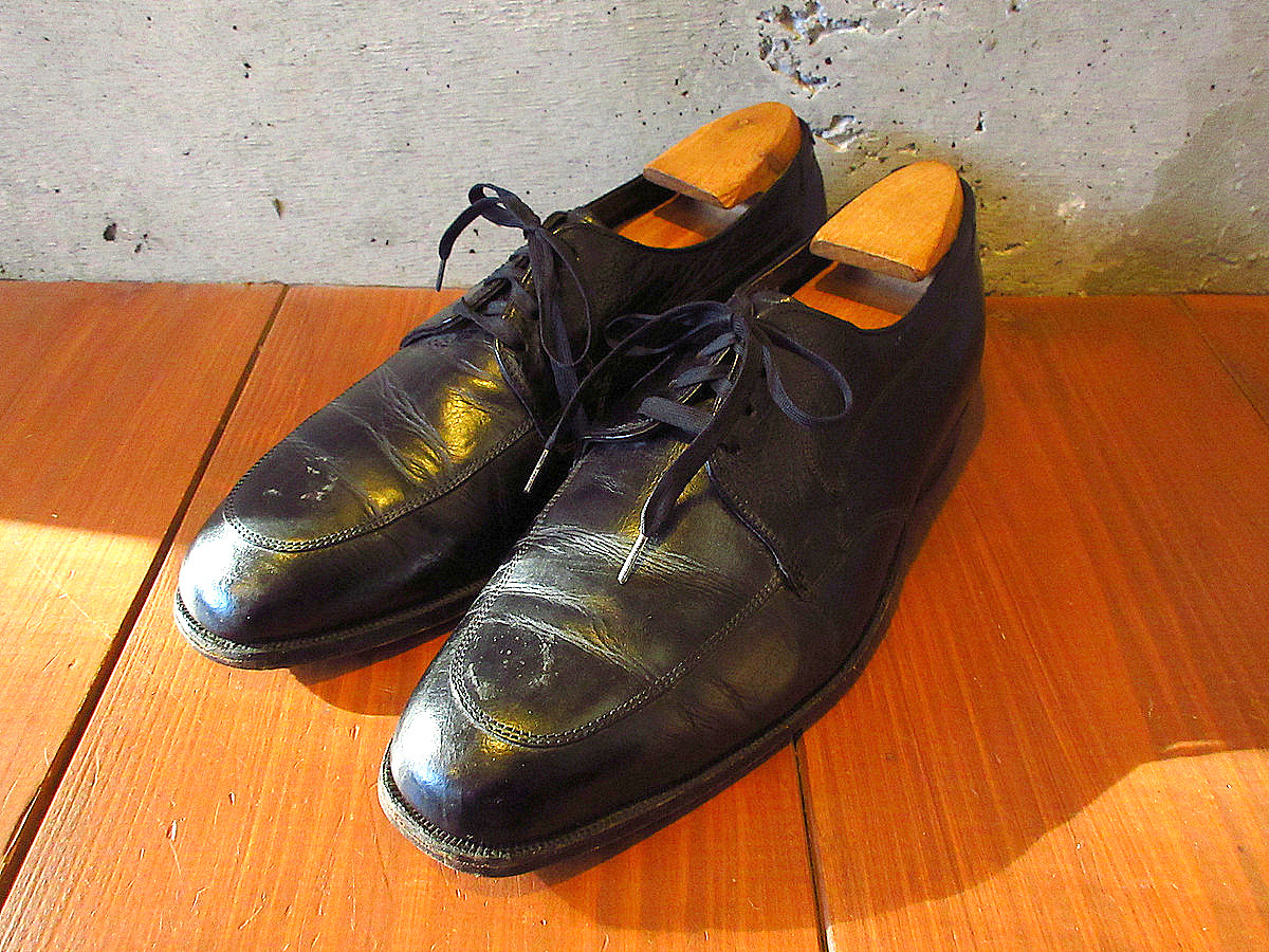 ビンテージ70’s●FLORSHEIMレザーUチップシューズ黒size 8D●231220k6-m-dshs-26cm 1970sフローシャイム革靴ドレスシューズ