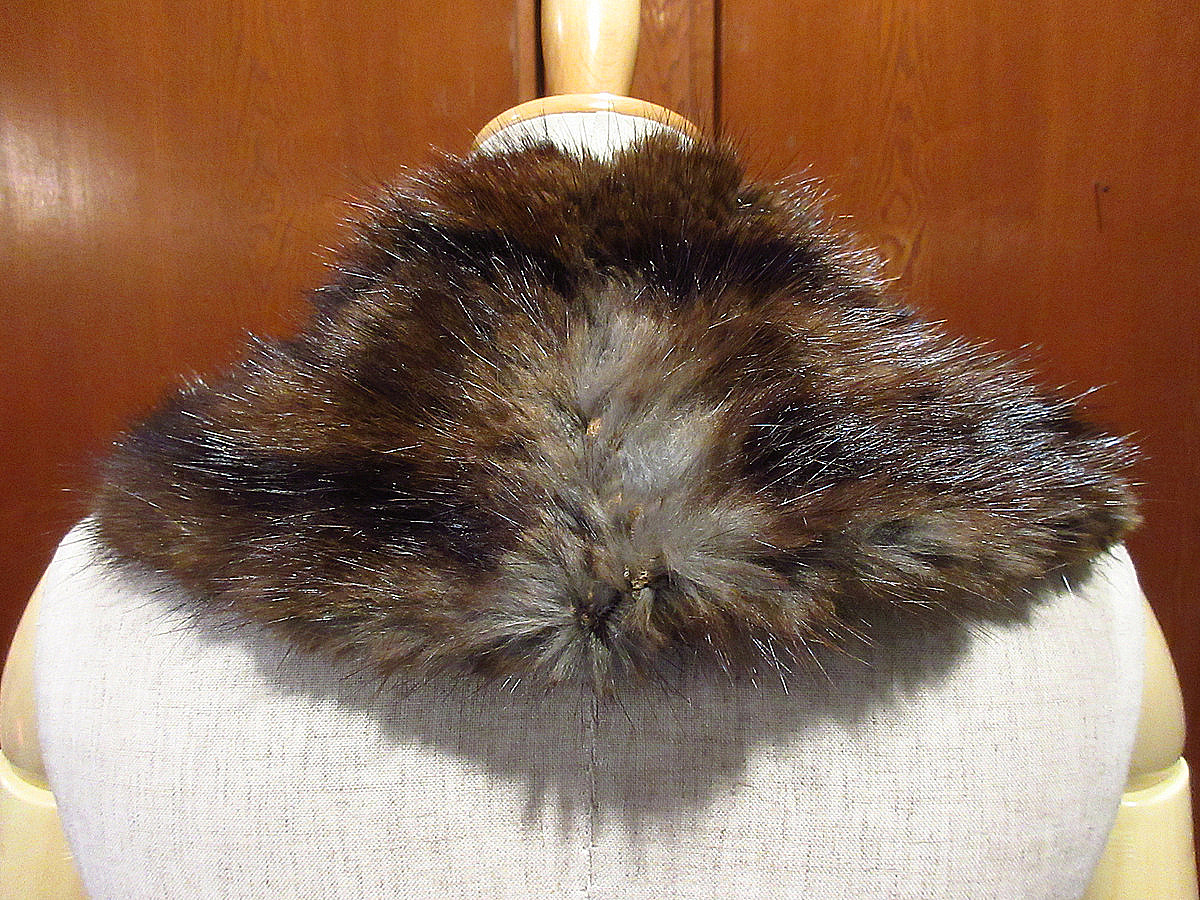  Vintage ~50\'s* mink fur tippet tea *231228i8-mfl lady's fur muffler stole Brown 