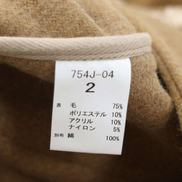 NATURAL LAUNDRY Natural Laundry осень-зима шерсть! длинный полупальто "даффл коут" Sz.2 женский бежевый сделано в Японии K3T01128_B#N