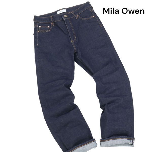 Mila Owen ミラオーウェン 濃紺♪ ストレッチ ストレート デニム パンツ ジーンズ Sz.2　レディース　K3B00328_C#R_画像1