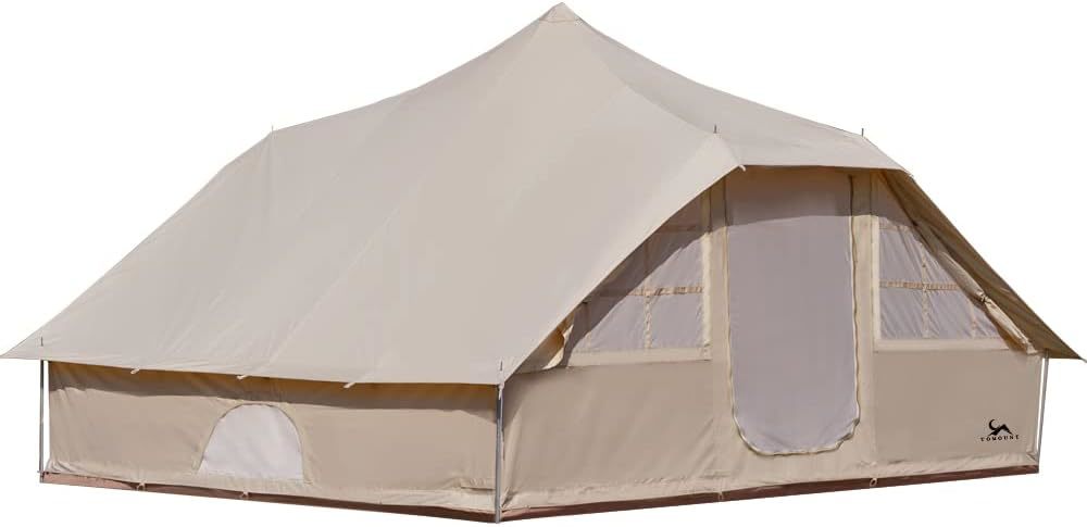新品　TOMOUNT ロッジ型テント TC テント おこもりキャンプ 豪華型 ポリコットンテント 4-6人用 おしゃれ 設営簡単 撥水加工 UVカット